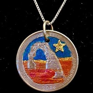 Colorful Arches National Park Coin Pendant